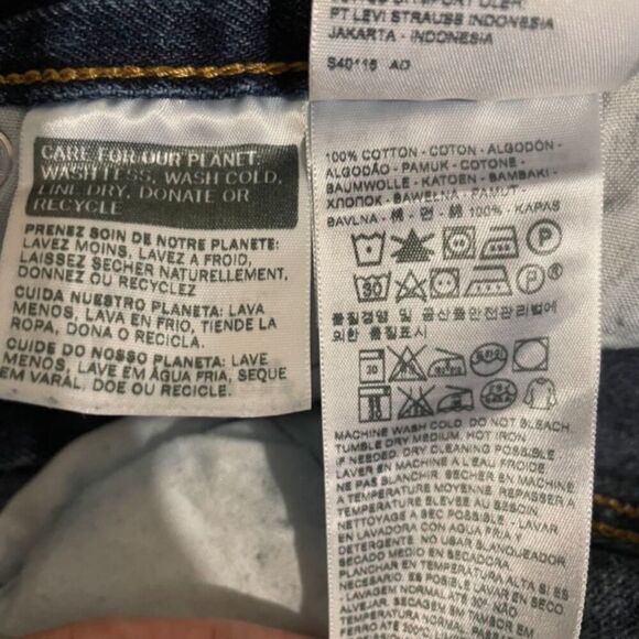 Dark Blue Denim Jean Shorts Cut Offs 29W Original Levi's Womens Fray high Waist - Picture 6 of 10